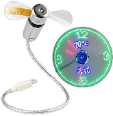 USB Fan with Time and Temperature Display