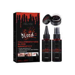 EELHOE Halloween Fake Blood Makeup Kit - Terrifyingly Realistic Skin Wax and Blood Effects
