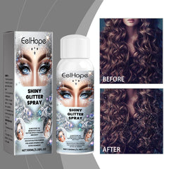 EELHOPE Shimmering Glitter Spray - Highlight Spray for Hair, Body, and Festivals