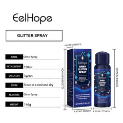 Eelhope Body Glitter Spray - Highlight Spray for Face, Collarbone, Hair, and Festivals