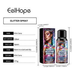 EELHOPE Stage Makeup Glitter Spray - Highlight Spray for Hair, Body, and Festivals