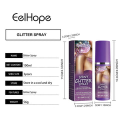 Eelhope Star-Like Glitter Spray - Nightclub and Party Highlight Spray for Body and Clothing