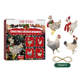 Jue-Fish Christmas Scarf Chicken Ornament Set - Festive and Party Decorations for Christmas Trees