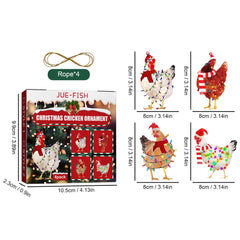 Jue-Fish Christmas Scarf Chicken Ornament Set - Festive and Party Decorations for Christmas Trees