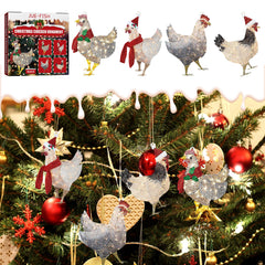 Jue-Fish Christmas Scarf Chicken Ornament Set - Festive and Party Decorations for Christmas Trees