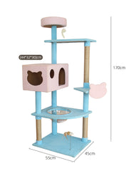 Flower Cat Tree 47.2-inch multi-level cat tower