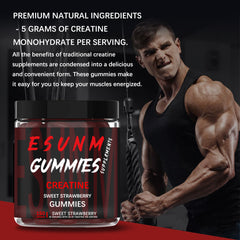 Creatine gummies (Source factory, foreign trade supply, supports 150 strawberry flavored gummies)