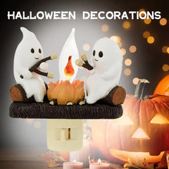 Halloween ghost night light, festival home decoration ambient light, creative ghost festival resin craft