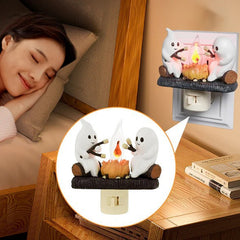Halloween ghost night light, festival home decoration ambient light, creative ghost festival resin craft