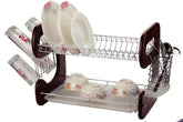 Multi-functional black plastic rimmed dish rack