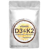 Vitamin D3+K2 (Hot Selling Source Factory D3+K2 Capsules)