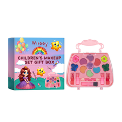 Wiieey Children's Makeup Set Gift Box, Enjoyable Play for Girls with Lipstick, Eyeshadow, and Makeup