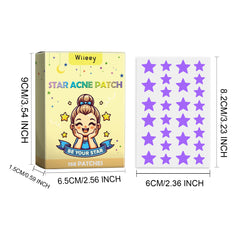 Wiieey Star Acne Patch, Helps Reduce Acne and Acne Scars, Cleanses Closed Comedones, and Portable Cartoon Design