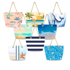 Just-a-bag! Summer beach design bag, for holiday travel and daily routine. Spacious capacity, cotton rope materials handle. Women canvas wholesale beach tote bag8