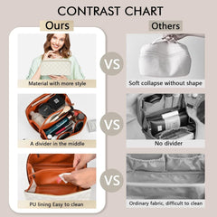 Checkered Cosmetic Bag Large Travel Makeup Bag Waterproof Big Cosmetics bag for Women Portable Handle Makeups Organizer Toiletry Purse (Large)3