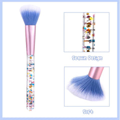 7 Pcs quicksand makeup brushes with bag (color)