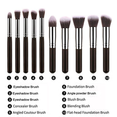10 Pcs Makeup Brushes Set for Travel Set Synthesized
