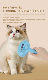 Cat Steam Brush for Shedding, 4 in 1 Steamy Cat Brush with Release Button, Self Cleaning Metal Pet Misting Hair Comb with Handle for Grooming Kitten Dog spray brush