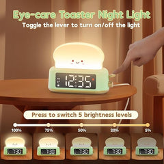 Kids Alarm Clock, Digital Alarm Clock for Bedrooms, Cute Toast Night Light, Timer, Snooze, Adjustable Brightness, Small Bedside Clock for Kids Girls Boys Teens Birthday Room D¨¦cor
