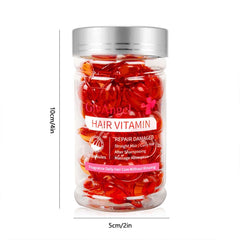 Hair care serum capsule 40 tablets, women's and men's hair vitamin serum, no rinse with trunk, Hawaiian avocado oil, moisturizes, smoothes and repairs