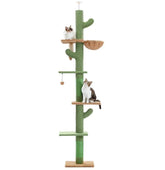Cat Tree Floor Standing Cat Tower, Adjustable Height (85-112"), 7-Level Climbing Activity Center with Cozy Hammock, 5 Platforms and Indoor Scratching Post2