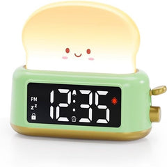 Kids Alarm Clock, Digital Alarm Clock for Bedrooms, Cute Toast Night Light, Timer, Snooze, Adjustable Brightness, Small Bedside Clock for Kids Girls Boys Teens Birthday Room D¨¦cor