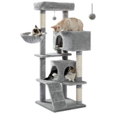 Cat Tree for Large Cats Adult with Super Large Top Perch, 56.3" Cat Tower for Large Cats with Plush Hammock, Cat Shelves and Dangling Pompom, Cat Scratching Posts and 2 Condos Houses, scratching pads & posts2
