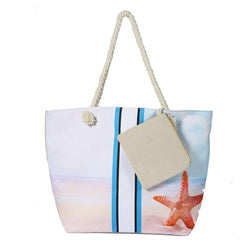 Just-a-bag! Summer beach design bag, for holiday travel and daily routine. Spacious capacity, cotton rope materials handle. Women canvas wholesale beach tote bag6