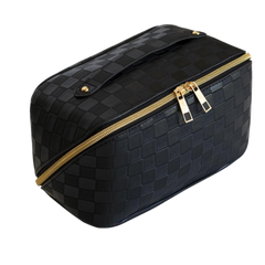 Checkered Cosmetic Bag Large Travel Makeup Bag Waterproof Big Cosmetics bag for Women Portable Handle Makeups Organizer Toiletry Purse (Large)3