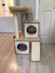 PAWZ Road 35 Inches Wooden Medium Cat Tree House2