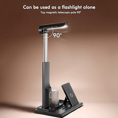 3 in 1 multifunctional led desk light,with 15W Fast Wireless Charger, USB Charging Port, Desk Lamp for Home Office, Desk Lamp for iPhone/Android Dormitory Study Reading Lamp (Adapter Not Included) (Black)