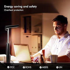 3 in 1 multifunctional led desk light,with 15W Fast Wireless Charger, USB Charging Port, Desk Lamp for Home Office, Desk Lamp for iPhone/Android Dormitory Study Reading Lamp (Adapter Not Included) (Black)