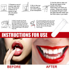 Jue-Fish Retractable Vampire Fangs - Party and Costume Props for Halloween