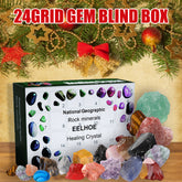 EELHOE 24-Grid Mineral Ore Surprise Box - Green Christmas Guessing Game Gift Box