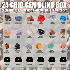 EELHOE 24-Grid Mineral Ore Surprise Box - Green Christmas Guessing Game Gift Box