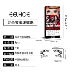 EELHOE Halloween Eyeliner Stickers - Bat and Spider Decorative Eyeliner and Eyeshadow Stickers for Parties