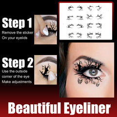 EELHOE Halloween Eyeliner Stickers - Bat and Spider Decorative Eyeliner and Eyeshadow Stickers for Parties