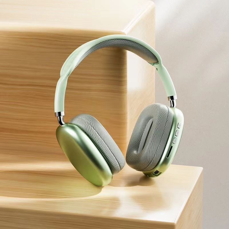 P9MAX Bluetooth Earphones with Leather Case - Green