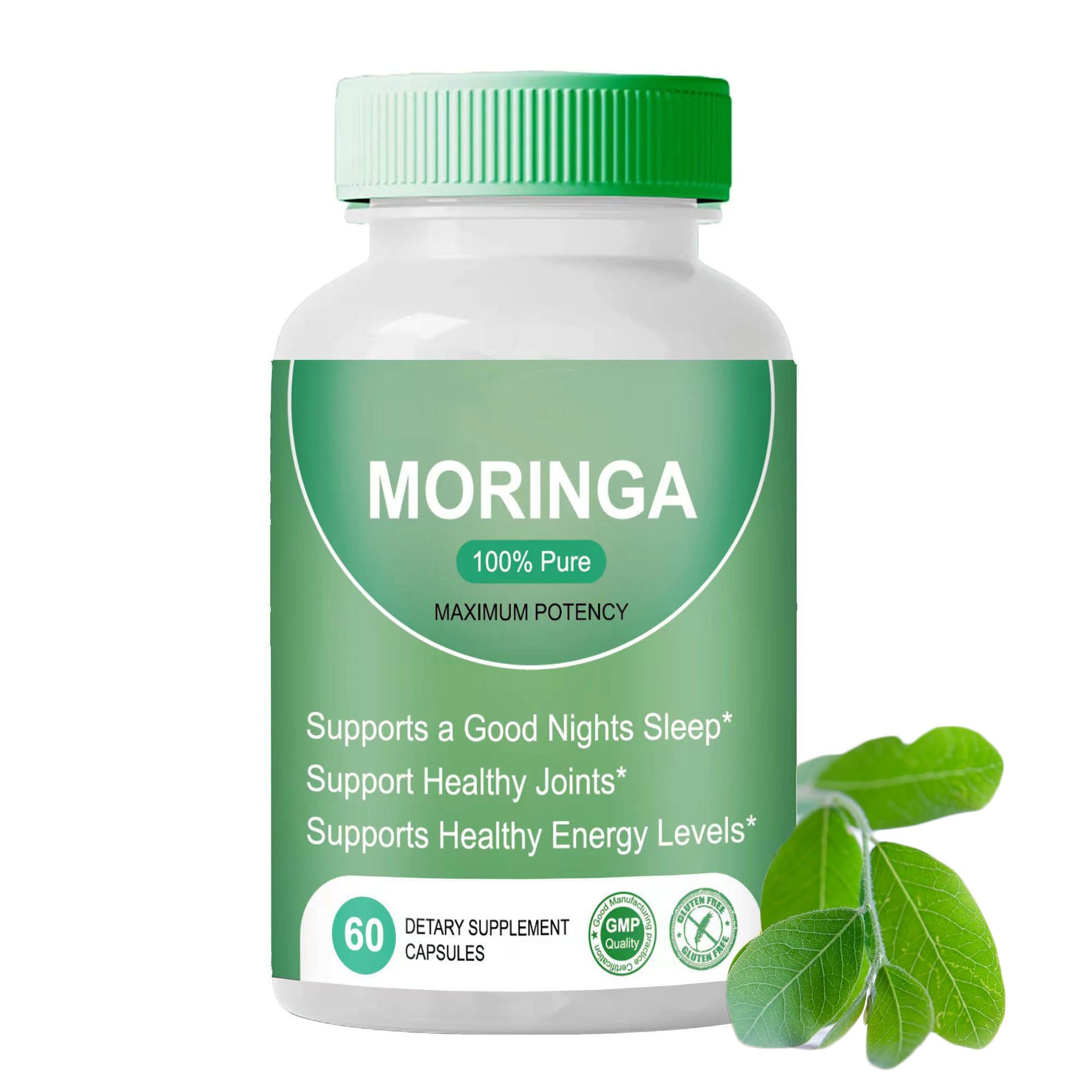 Moringa Capsules, Gut Health & Vitamins 60pcs Dietary Supplement Capsules