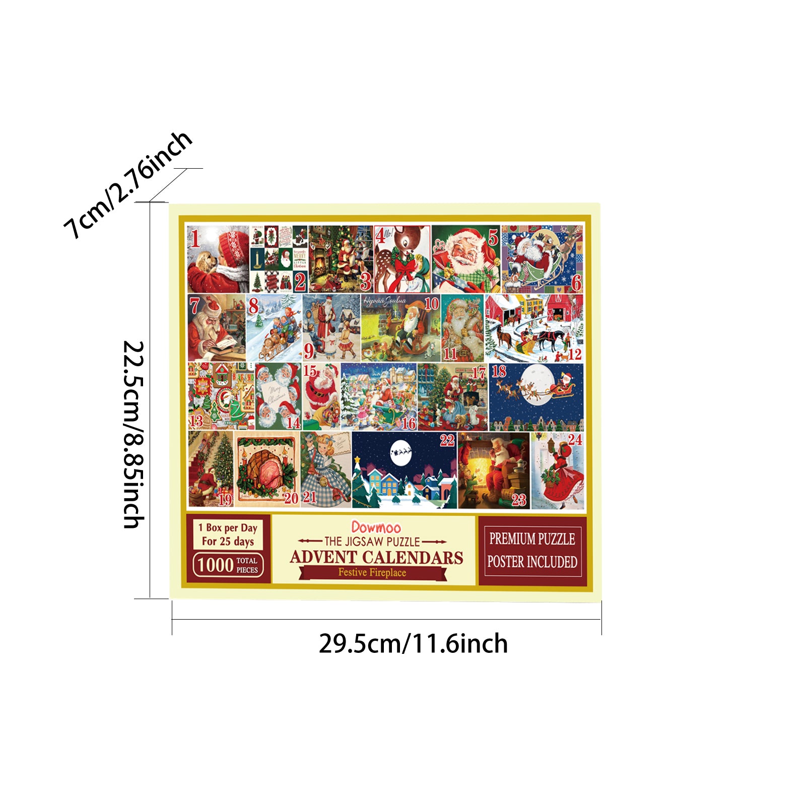 Dowmoo Christmas Advent Calendar Puzzle - Creative 24-Day Countdown Calendar Gift Box