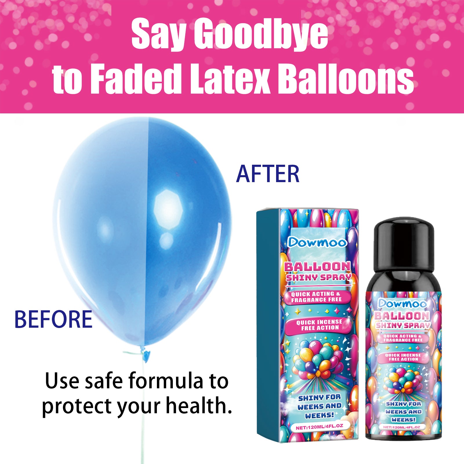 Dowmoo Balloon Brightening Enhancer - Preserves Balloon Texture and Glossiness