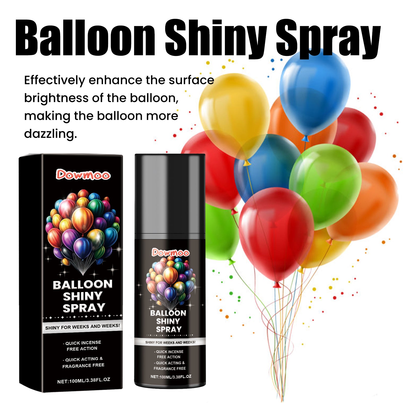 Dowmoo Balloon Brightening Enhancer - Safe and Durable Polishing Spray for Balloons