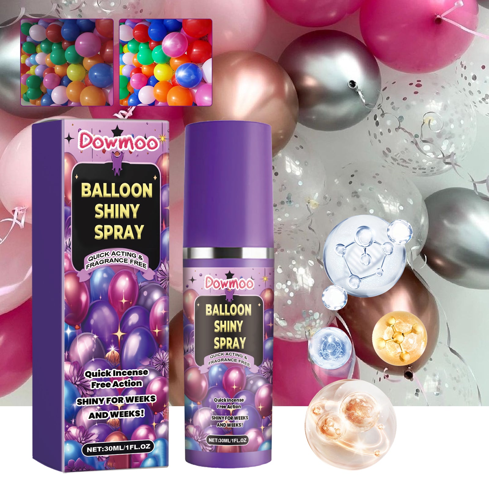 Dowmoo Balloon Atmosphere Gloss Spray - Enhances Balloon Texture and Durability