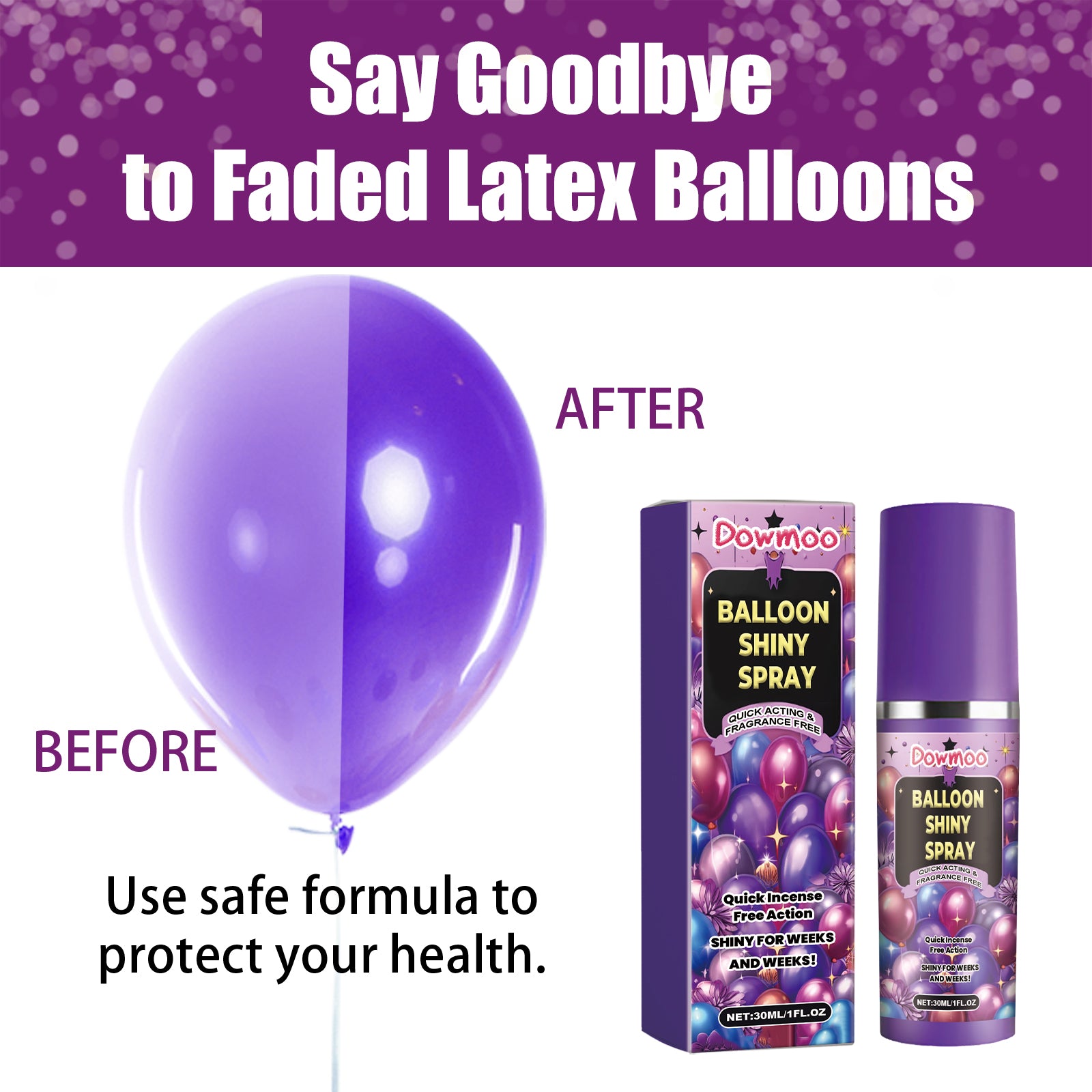 Dowmoo Balloon Atmosphere Gloss Spray - Enhances Balloon Texture and Durability