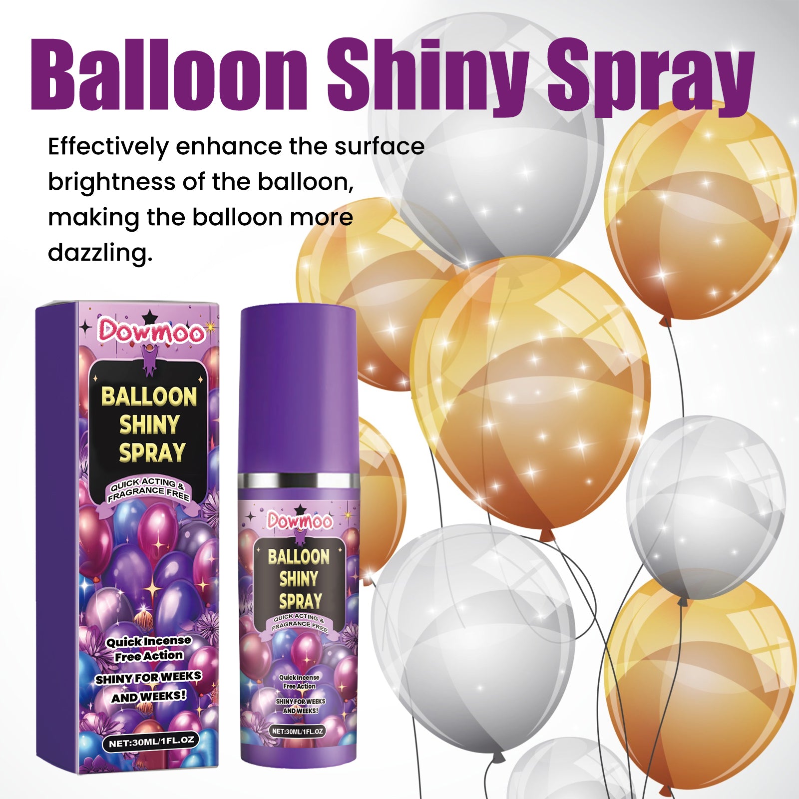 Dowmoo Balloon Atmosphere Gloss Spray - Enhances Balloon Texture and Durability