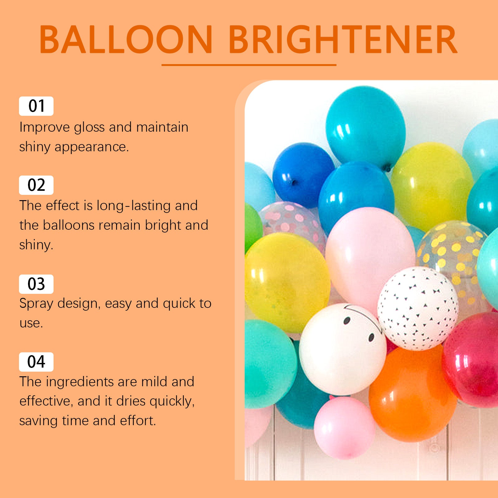 DOWMOO Latex Balloon Gloss Spray - Enhances Balloon Glossiness and Durability