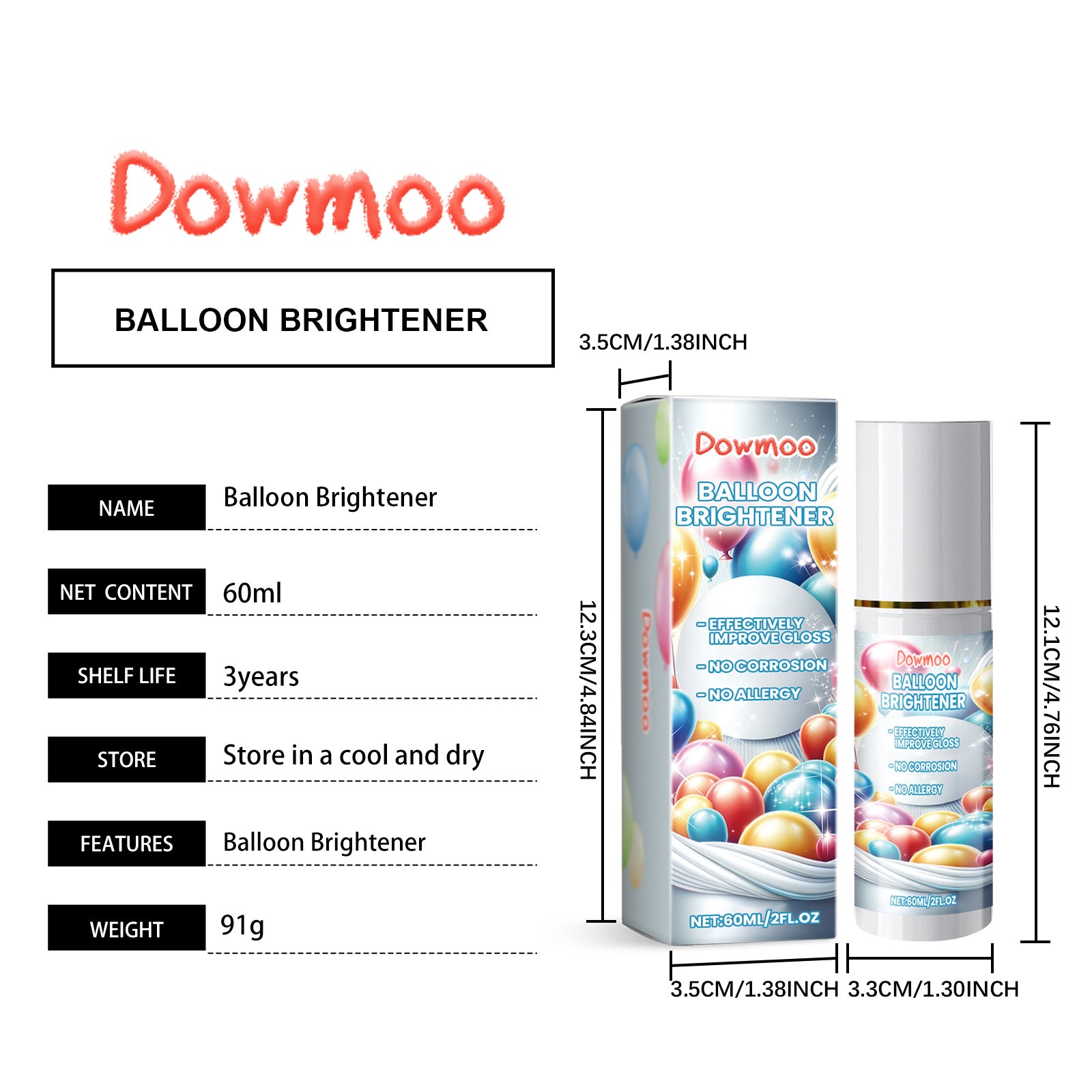 DOWMOO Balloon Brightening Spray - Preserves Balloon Texture and Glossiness