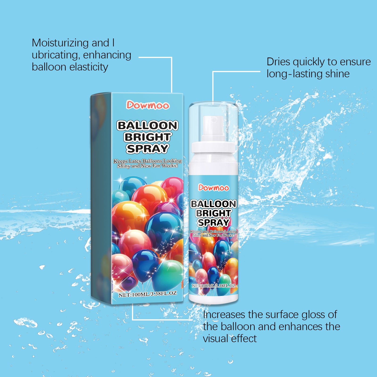 Dowmoo Balloon Highlight Spray - Anti-Oxidation and Brightening for Balloon Appearance