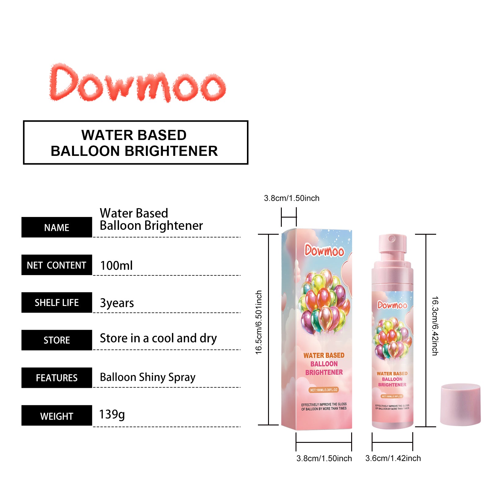 Dowmoo Balloon Brightener - Portable and Long-Lasting for Scene Decorations