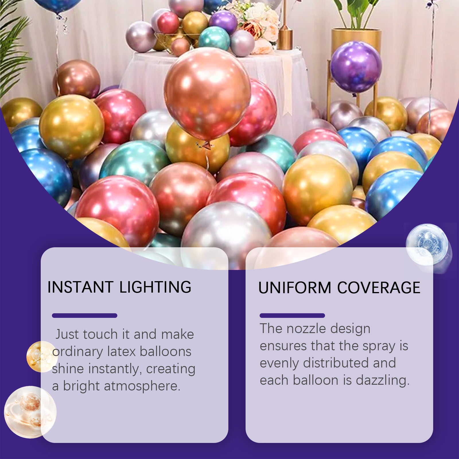 Dowmoo Highlight Balloon Spray - Enhances Balloon Glossiness and Durability for Atmosphere Creation